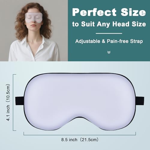 Sleep Mask for Side Sleeper Women Men, Eye Mask for Sleeping Light Blocking, 3D Contoured Cup Sleeping Mask, Soft Breathable Sleep Eye Mask with Adjustable Elastic Strap for Travel (Purple) - Image 3