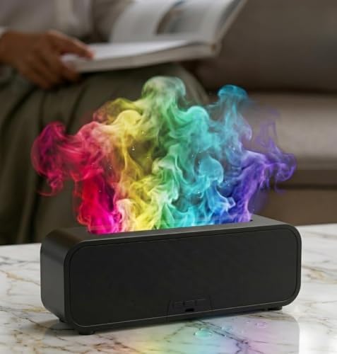 Flame Essential Oil Diffuser 7-Color Aromatherapy Humidifier 7-Color by Eiifiter