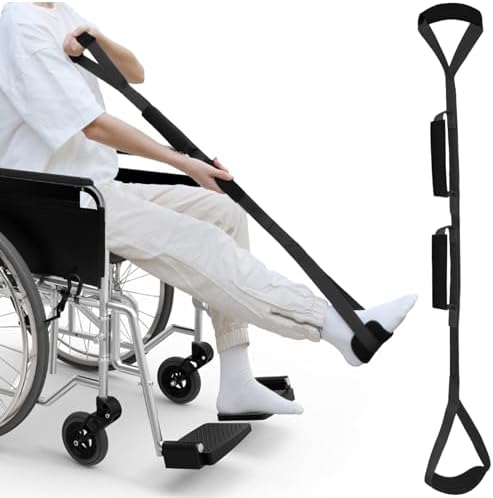36 Inch Long Leg Lifter, Rigid Leg Lifter Strap with EVA Handgrips &Foot Loop, Leg Lifter After Hip Replacement&Knee Surgery Recovery Aids Kit,Getting Legs in and Out of Bed,Car,Wheelchair (Black) by Unknown
