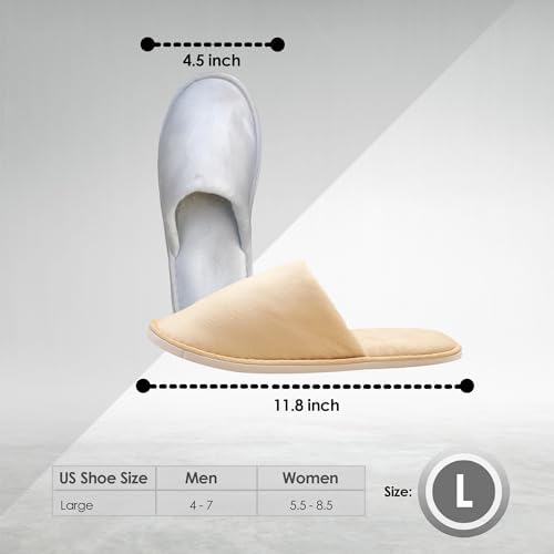 Indoor Spa Slippers 6–12 Pairs – Unisex Washable, Non-Slip Closed Toe Disposable Slippers for Guests, Bathroom, Bedroom, Hotel, House, Bride, Travel and Shoeless Home - Image 4