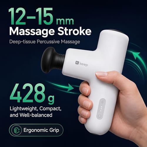 KEEP Heated Deep Tissue Mini Massage Gun, Lightweight Handheld Percussion Massager for Back, Arms and Legs, 4 Speeds & 12-15mm Amplitude for Muscle Soreness & Lactic Acid Relief - Image 3