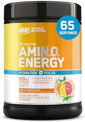 Optimum Nutrition Amino Energy Powder Plus Focus, Sunkissed Citrus, 21 Oz by OPTIMUMNUTRITION