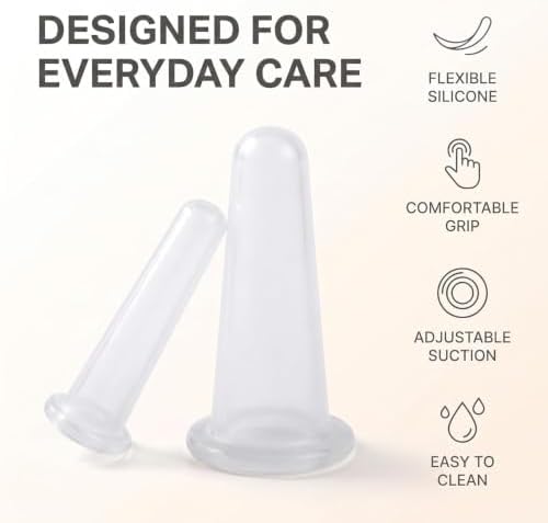 BWESOO 4Pcs Transparent Massage Cupping Set Silicone Mini Facial Cups Face Massager Helper Skin Care Neck Back Eyes Massaging Cup Safe to Use, Don't Worry About Burns Health Care Products - Image 6