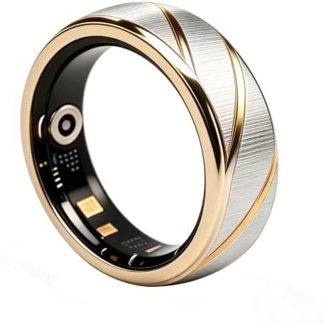 Smart Ring for Women Men Health Monitor Fitness Tracker, Gold, 8# by Unknown