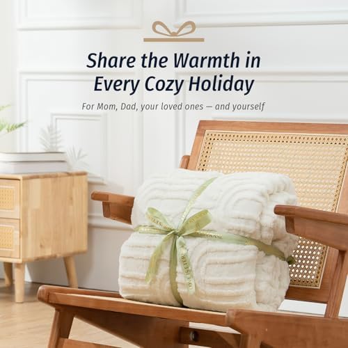Wemore Soft Weighted Blanket for Adults 48" x 72" 12 lbs Twin Size Cream - Image 6