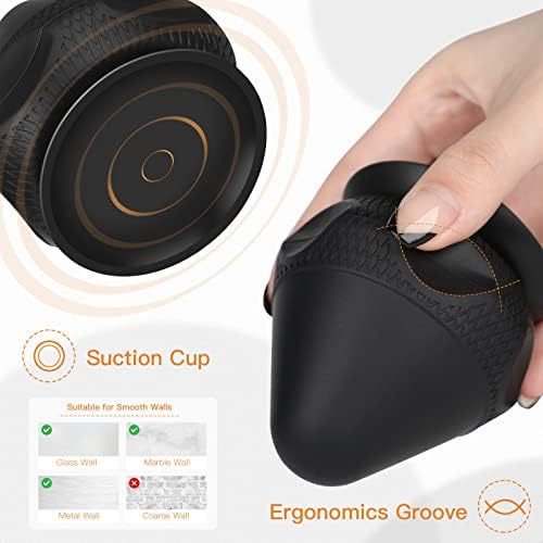 AOT Mountable Massage Ball with Suction Cup, Manual Back Massager Kit for Myofascial Release and Muscle Knot Remover Black - Image 2