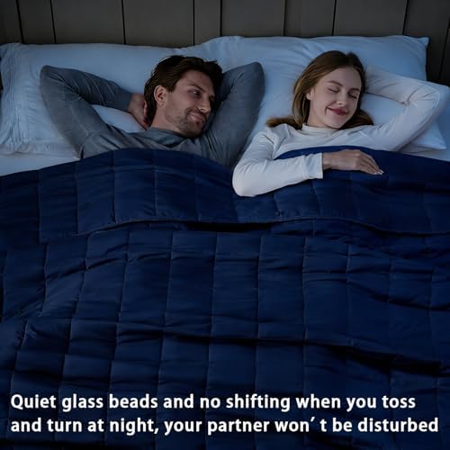 Weighted Blanket for Adults 20lbs, 88"x104", King Size Cooling Heavy Throw Blanket for 180-220lbs, Microfiber Soft Big Blankets Weighted Comforter, Navy - Image 2