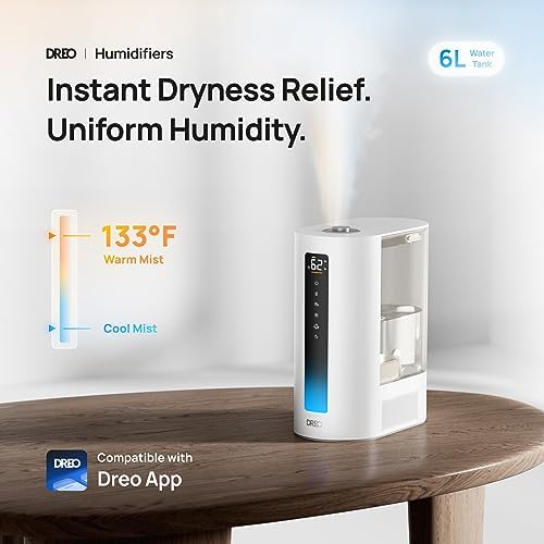 DREO 6L Smart Humidifiers for Bedroom, Warm & Cool Mist for Large Room - Image 2