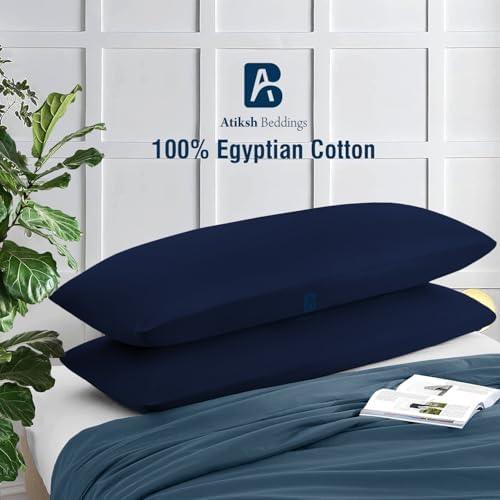 Body Pillow Cover with Zipper 20x72 Cotton Long Body Pillowcase Lumbar Pillow case 100% Egyptian Cotton 500 Thread Count Pack of 1 for Adult Size (Navy Blue) - Image 2