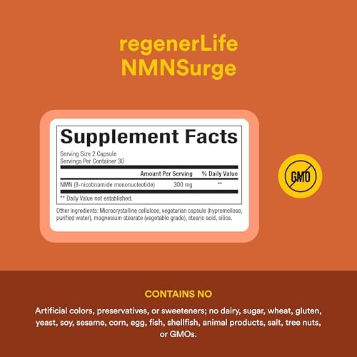 Natural Factors Regenerlife NMN NAD+ Boost, 300MG, 60 Vegetarian Capsules - Image 4