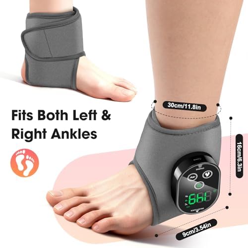 Cordless Ankle Massager for Pain Relief, Heated Ankle Massager, Foot Massager for Neuropathy, Ankle Heating Pad, Foot Heating Pad, Heated Foot Massager, Single One, Grey - Image 4