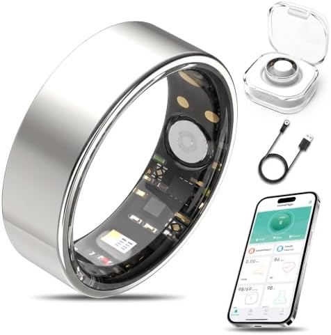 Smart Ring, Wearable Technology for Health and Fitness Tracking，Silver：7 by Unknown