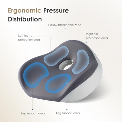 FLORICH Upgraded Ergonomic Memory Foam Car Seat Cushion with Lumbar Support, Non-Slip, Washable Driving Seat Cushion for Back & Sciatica Pain Relief, Large Car Seat Cushion Driver, Office-Gray - Image 6