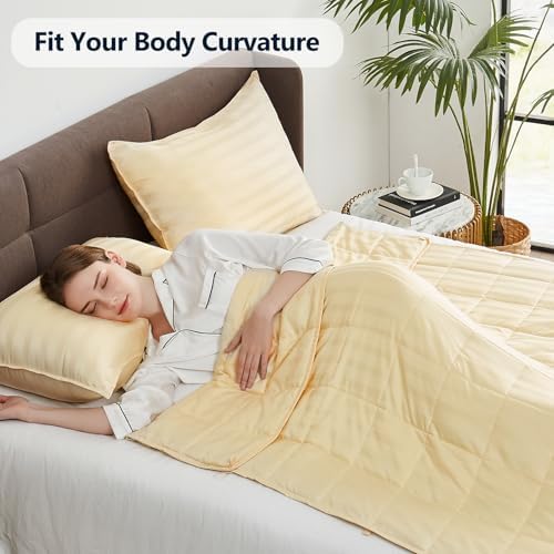 Weighted Blanket Queen Size (60"x80" 20lbs),Ultra Soft and Cozy Cooling Weighted Blanket Queen Size for Adult,Heavy Blanket with Machine Washable Soft Blanket, Beige - Image 2