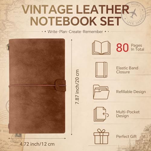 Sabary 16 Pcs Standard Size Refillable Leather Journal Bulk, Muted Color - Image 2