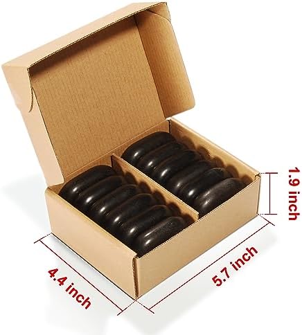 Master Massage 12-Piece Black Lava Hot Stone Set – Medium Oval Natural Basalt Stones for Professional Spa and Massage Therapy (2.6" x 1.9" x 0.7") - Image 7