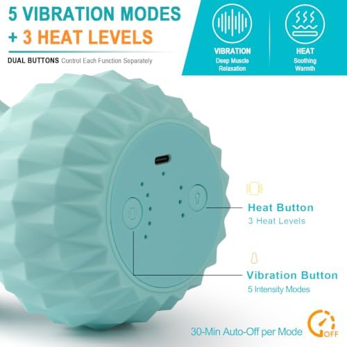 HODEMI Vibrating Peanut Massage Ball with Heat, Deep Tissue Trigger Point Massager for Back, Neck & Spine, Double Lacrosse Design for Myofascial Release & Muscle Relaxation - Image 5