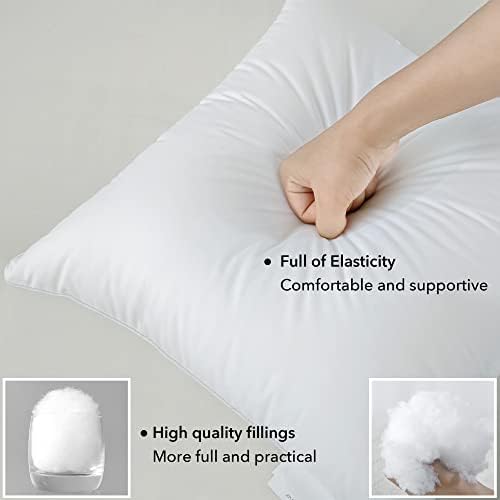 FAVRIQ 24 x 24 Pillow Inserts - 24 Inch Decorative Square Sofa Throw Pillow with 100% Cotton Cover - White Pack of 2 - Image 4