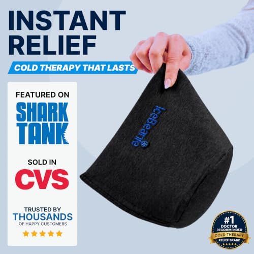 IceBeanie Migraine Relief Cap, Soft & Stretchy Gel Ice Hat, Reusable, Black - Image 2