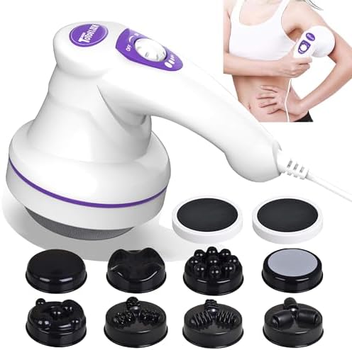 TOTO81JXM Electric Cellulite Massager – Body Sculpting Machine with 8 Massage Heads, Lymphatic Drainage & Skin Tightening for Belly Stomach Leg, Lipo Roller Massager After Surgery, Adjustable Speed. by BODYMASSAGER