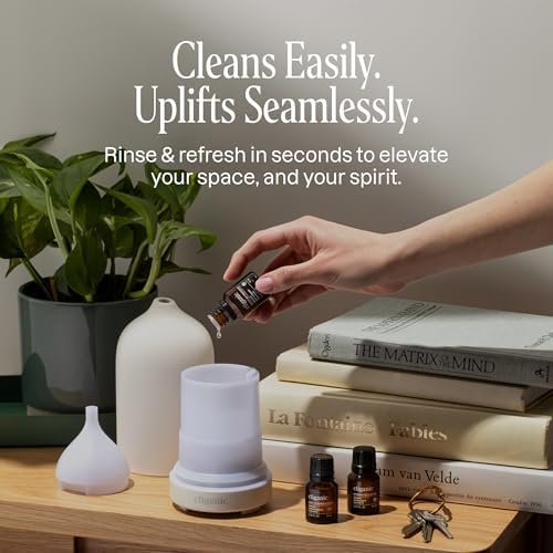 Cliganic Ceramic Diffuser (Black), 100ml Ultrasonic for Essential Oils Aromatherapy, Home & Office - Image 6
