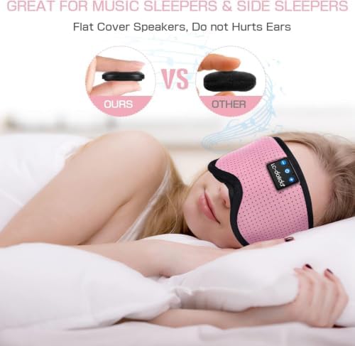 LC-dolida Sleep Mask with Bluetooth Headphones, Sleep Headphones Bluetooth Sleep Mask 3D Sleeping Headphones for Side Sleepers Best Gift and Travel Essential - Image 4