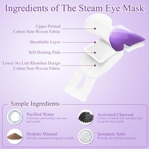 16Packs Steam Eye Mask Heated Eye Masks For Dry Eyes, Lavender - Image 3