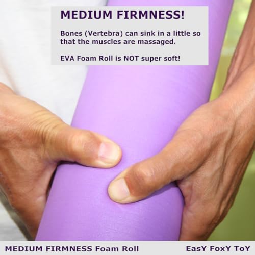 Small Size Medium-Hard Density EVA 4 Inch Foam Roller for Back &Leg Pain; Sore Muscle Recovery; Trigger Point Massage Roller Ø3.75x18inch Physical Therapy; Helps as Spine Cracker Stretcher - Image 3