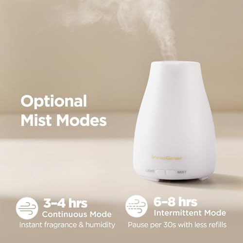 InnoGear 2 Pcs Essential Oil Diffuser Aroma Diffusers for Home, Basic White - Image 3