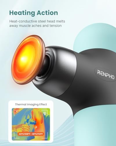 RENPHO Mini Thermal Massage Gun with Heat, Color Silicone Casing, 4 Speeds - Image 2