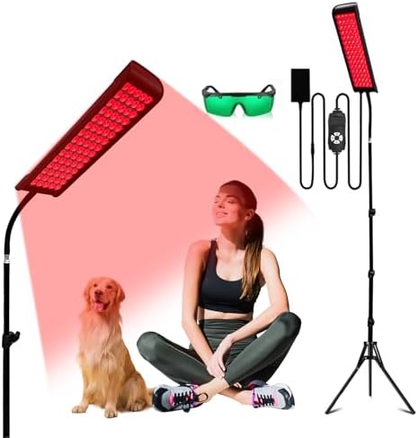 Red Light Therapy for Body and Face, cabpay Red Infrared Light Therapy Lamp with Stand Led 660nm Red Light-Therapy& 850nm Infrared Light Device for Face Knee Body, Skin Care at Home by cabpay