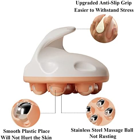 WMM Hand Held Massager, Full Body Massage Tool with Roller Ball Massager Manual 360-degree-roller for Muscle Back Neck Joint Foot Shoulder Leg Pain Relief with Portable Design - Image 4