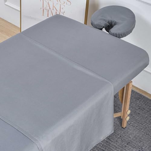MRJ Microfiber Massage Sheet Set of 3 Pcs,for Massage Tables,Includes Massage Table Cover, Massage Fitted Sheet,and Massage Face Rest Cover,Gray by MRJ-EmbracetheRemarkable