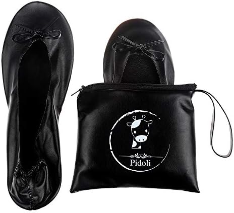 Ballet Flats Shoes -Women's Foldable Portable Travel Roll Up Shoes with Pouch by pidoli