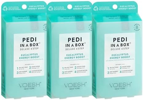 VOESH Pedi in a Box 4 Step, Pedicure Set, At-Home Pedicure, DIY Pedi, Foot Treatment, Pedicure Supplies, Foot Scrub, Foot Spa, Foot Care, Foot Therapy by Unknown