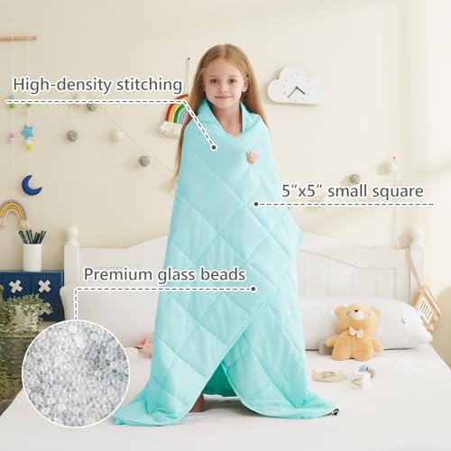 L'AGRATY Weighted Blanket - 40"x60" 10lbs Breathable Microfiber Material with Glass Beads Small Blanket for Adult All-Season Summer Fall Winter Soft - Image 3