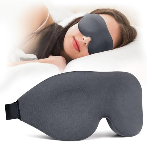NEWVANGA Sleep Mask for Back and Side Sleeper, Travel Eye Cover, Grey by NEWVANGA