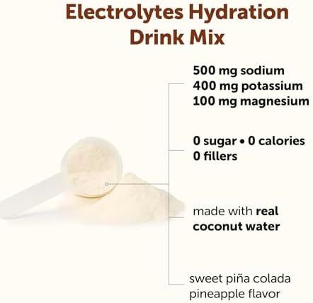 Micro Ingredients Electrolytes Powder, 1 lb | 47 Servings | Sugar Free Workout Hydration | Potassium, Sodium, L-Glutamine, Beta-Alanine, & More | Natural Coconut Water | Pineapple Piña Colada Flavor - Image 2