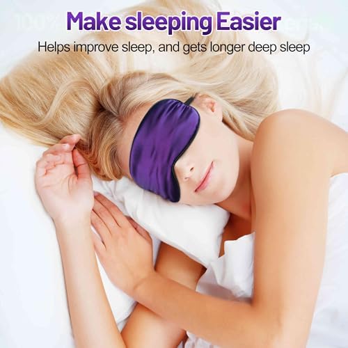 Silk Sleep Mask, Blackout Eye Mask for Sleeping with Adjustable Strap - Image 2