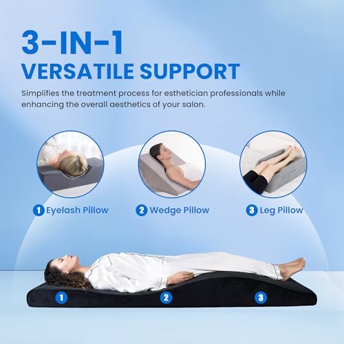 Lash Bed Foam Topper, Massage Table High-Density Foam Mattress, Ergonomic Curved Lash Bed Topper Cushion for Beauty Salon - Image 5