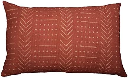 Trade Star Decorative Throw Pillow Cover 100% Cotton Cushion Case Handloomed Pillow Cover Authentic Couch Cushion Case Handmade Lumbar Spring Fall Decor Pillow Cover (Rust Snow 14X22 INCHES) by TradeStar