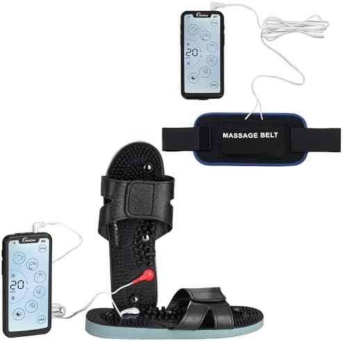 Tens Unit Muscle Stimulator Massager 24 Modes Touch Screen Pain Reliever Set with Massager Belt+Reflexology Slippers Sciatica Back Shoulder Pain Relief Combo Set - Image 6