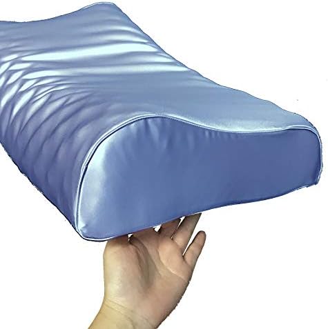 Silk Pillowcase for Memory Foam Pillow Neck Pillow, Pure Mulberry Silk Pillow Case for Cervical Pillow Contour Pillow (Grey Blue, 21" x 14.5" x 4.9"/4.2") by Cozysilk%7CBringNatureHome