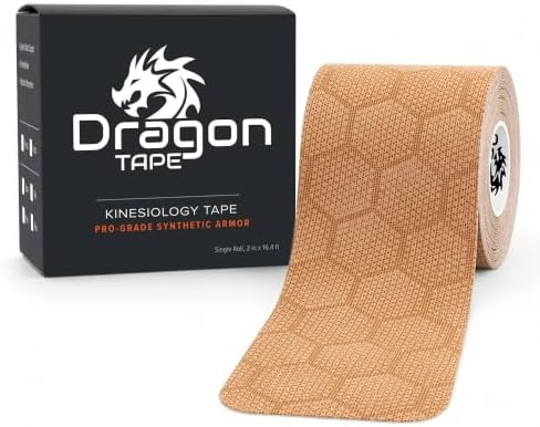 Dragon Tape Waterproof Kinesiology Tape, 20 Precut Strips Per Roll, Synthetic (Skin, Single Roll) by DRAGONTAPE