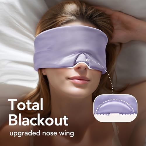 LitBear Silk Sleep Mask for Side Sleeper, Travel, Airplane, Office, Purple - Image 4