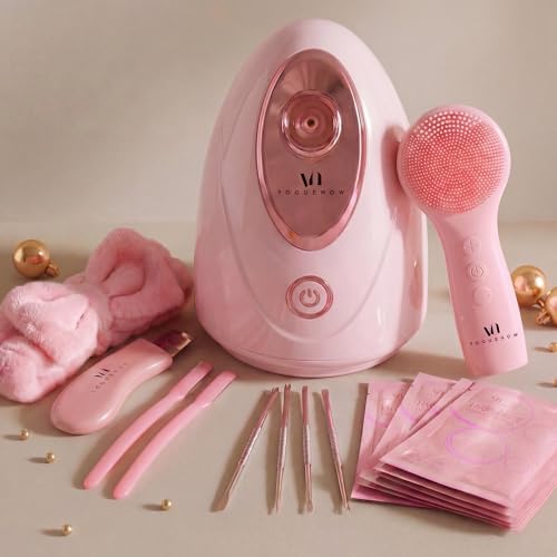Facial Steamer Spa Kit with 15 Spa Tools for Complete At Home Facial by VOGUENOW