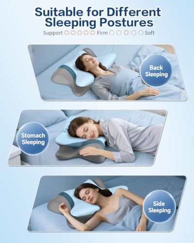 Cervical Neck Pillow for Pain Relief - Ergonomic Side Sleeper Pillow for Sleeping, Cooling Memory Foam Pillows for Neck Support, Orthopedic Pillow Contour Bed Pillow for Back Sleepers - Image 7