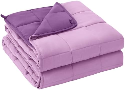 yescool Weighted Blanket for Adults (17 lbs, 48" x 72", Purple) Cooling Heavy Blanket for Sleeping Perfect for 110-130 lbs, Twin Size Breathable Blanket with Premium Glass Bead, Machine Washable by yescool