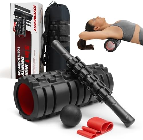5 in 1 Foam Roller Set High Density Patented Foam Roller for Exercise by JOYENERGY