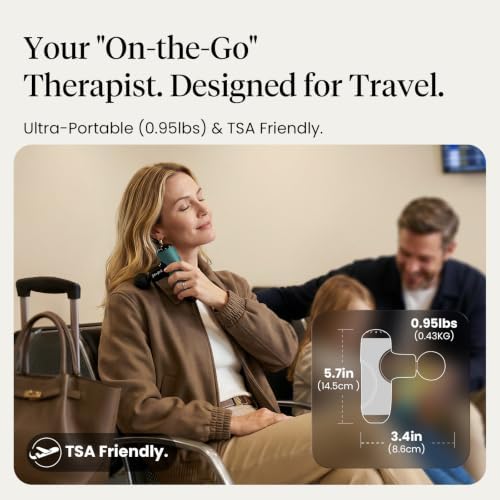 BOB AND BRAD Q2 Mini Massage Gun, Pocket-Sized Deep Tissue Massager Gun, Portable Percussion Muscle Massager Gun, Ultra Small & Quiet Muscle Massage Gun with Carry Case - Image 3